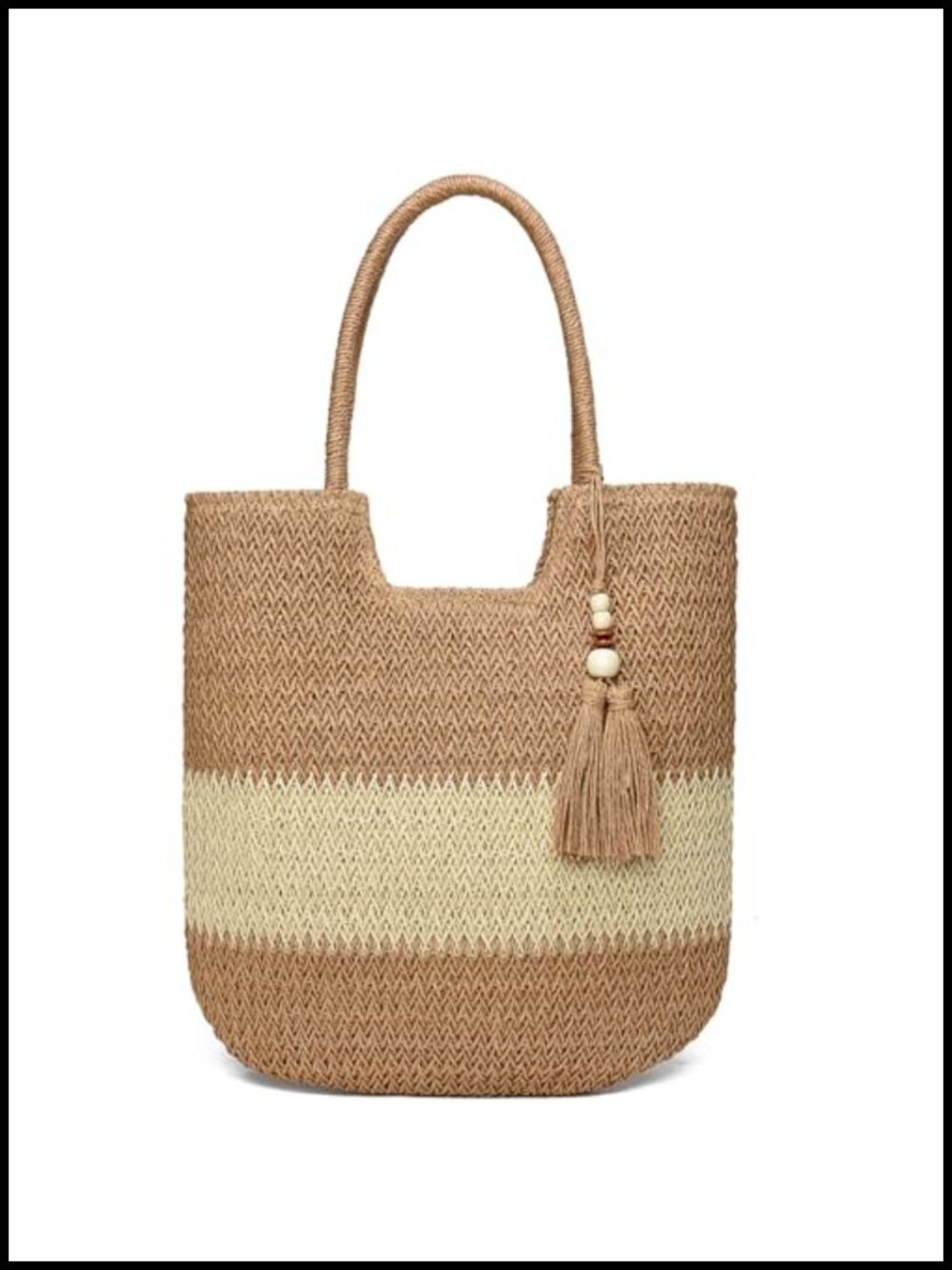 Woven Straw Tote Bag for Women Large Beach Shoulder Purse Summer Vacation - Picture 1 of 6